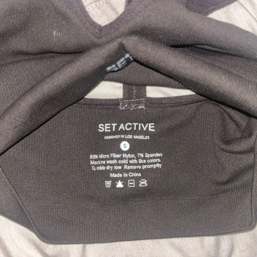 SET Active Dark Brown Workout Top - Picture 4 of 4